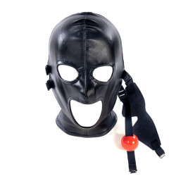 KINKgear Cagoule SM avec Bâillon et masque Subfull Noire